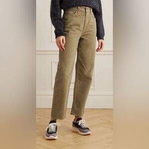 Mother SNACKS! High Waisted Double Stack Ankle‎ Jeans Army Green Size Women's 28